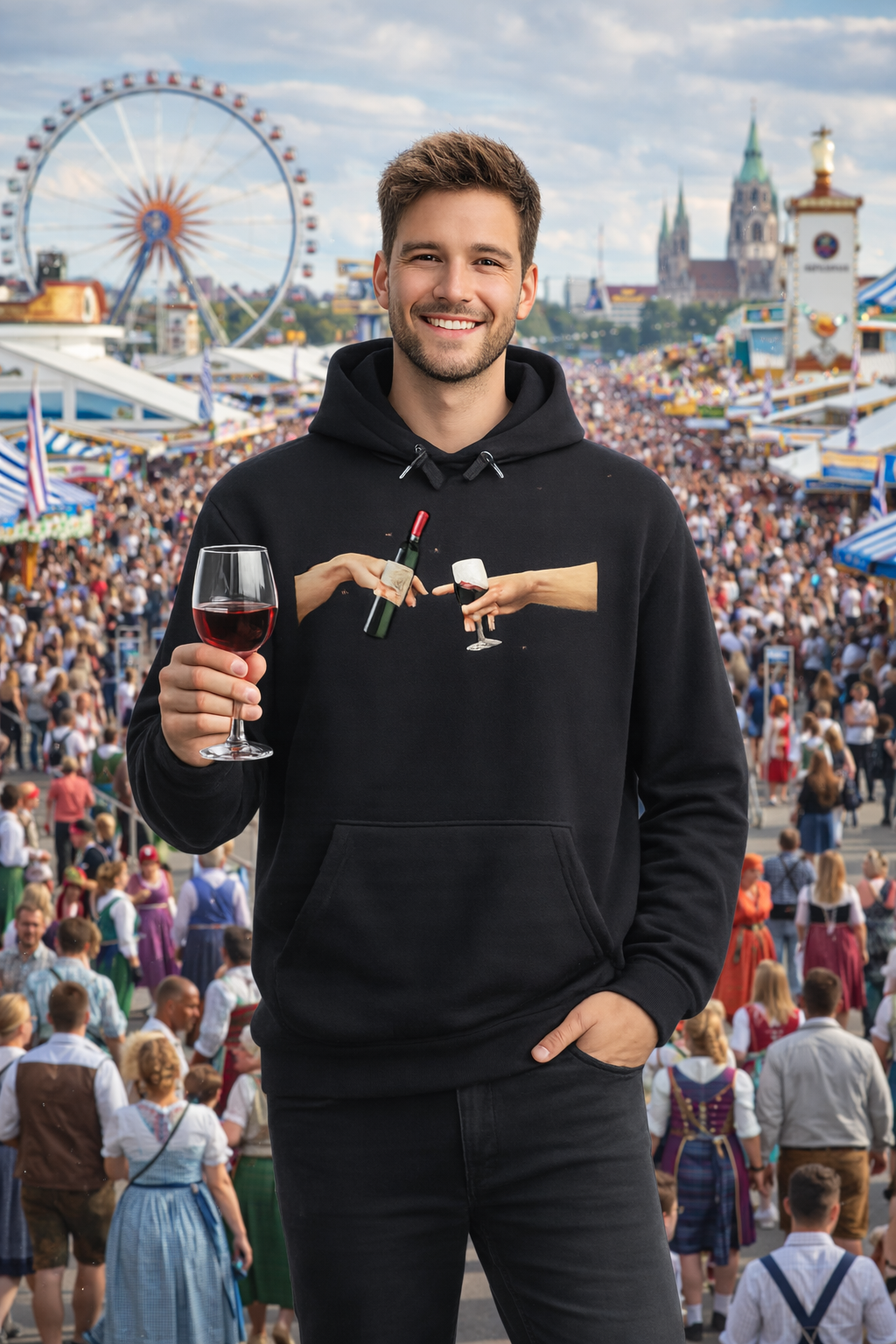 Hoodies bringt Spaß und gute Laune in jeden Anlass. Mit seinem witzigen Alkohol-Statement